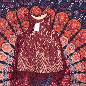 Macy’s maroon tank top